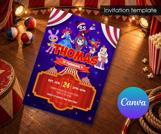 The Amazing Digital Circus Invitation mockup