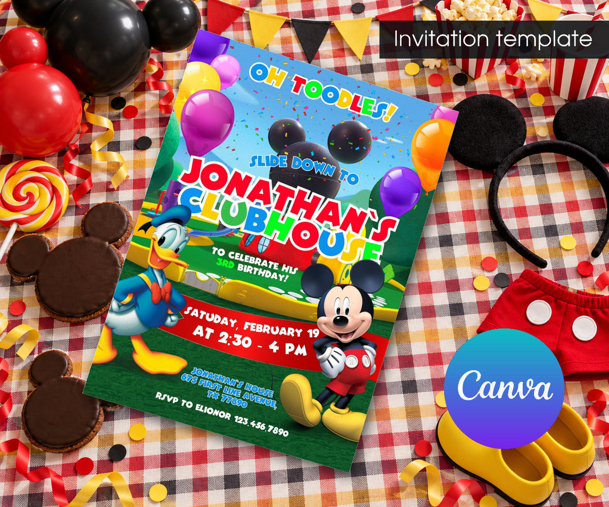 Mickey Mouse and Friends Invitation mockup