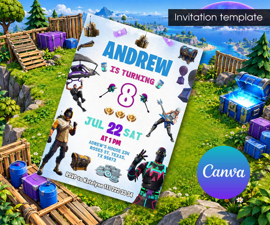 Fortnite Gamer Invitation mockup