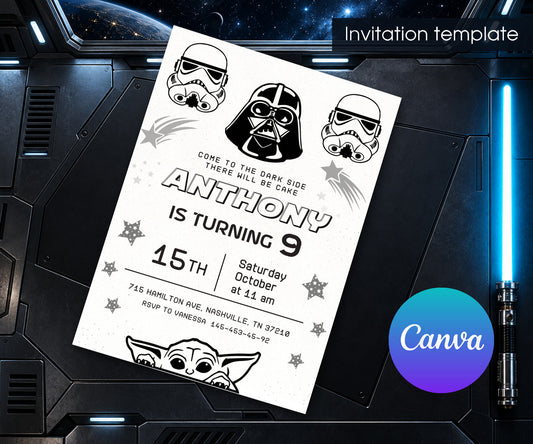 Star Wars Darth Vader Lego Minifigures Invitation mockup
