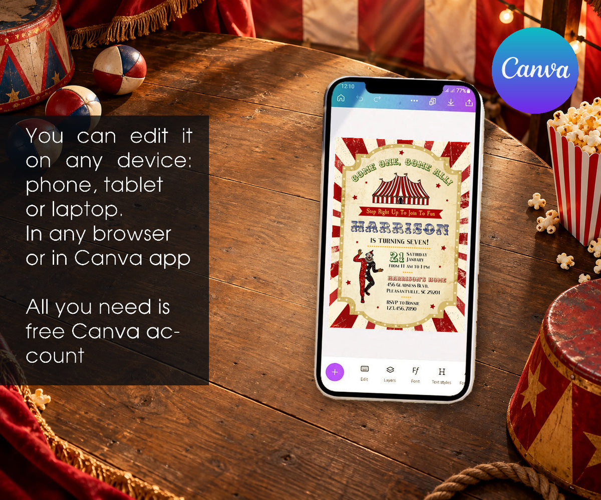 Circus Carnival Invitation mockup