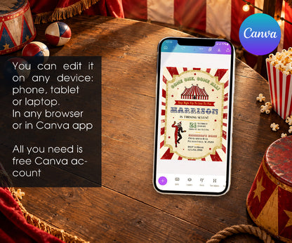 Circus Carnival Invitation mockup