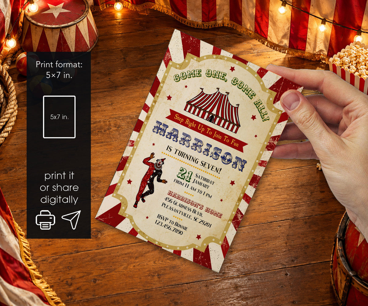 Circus Carnival Invitation mockup