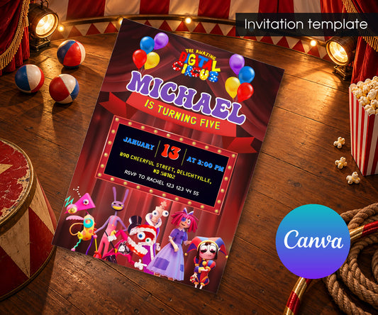 The Amazing Digital Circus Invitation mockup