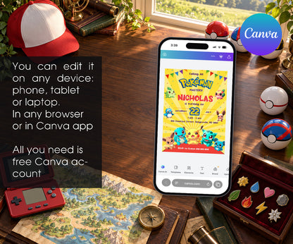 Pokemon Pikachu Invitation mockup