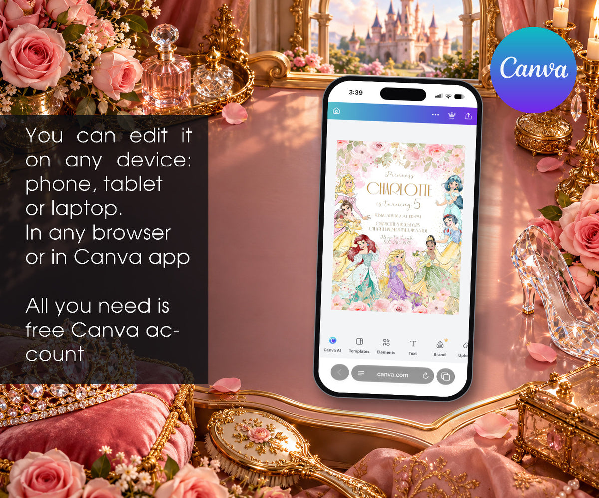 Disney Princess Invitation mockup