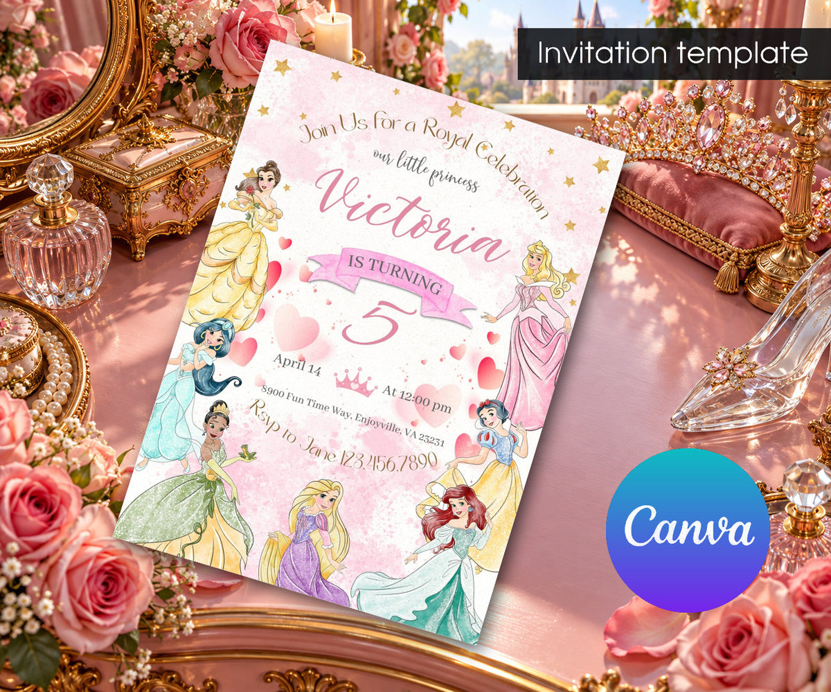 Disney Princess Invitation mockup