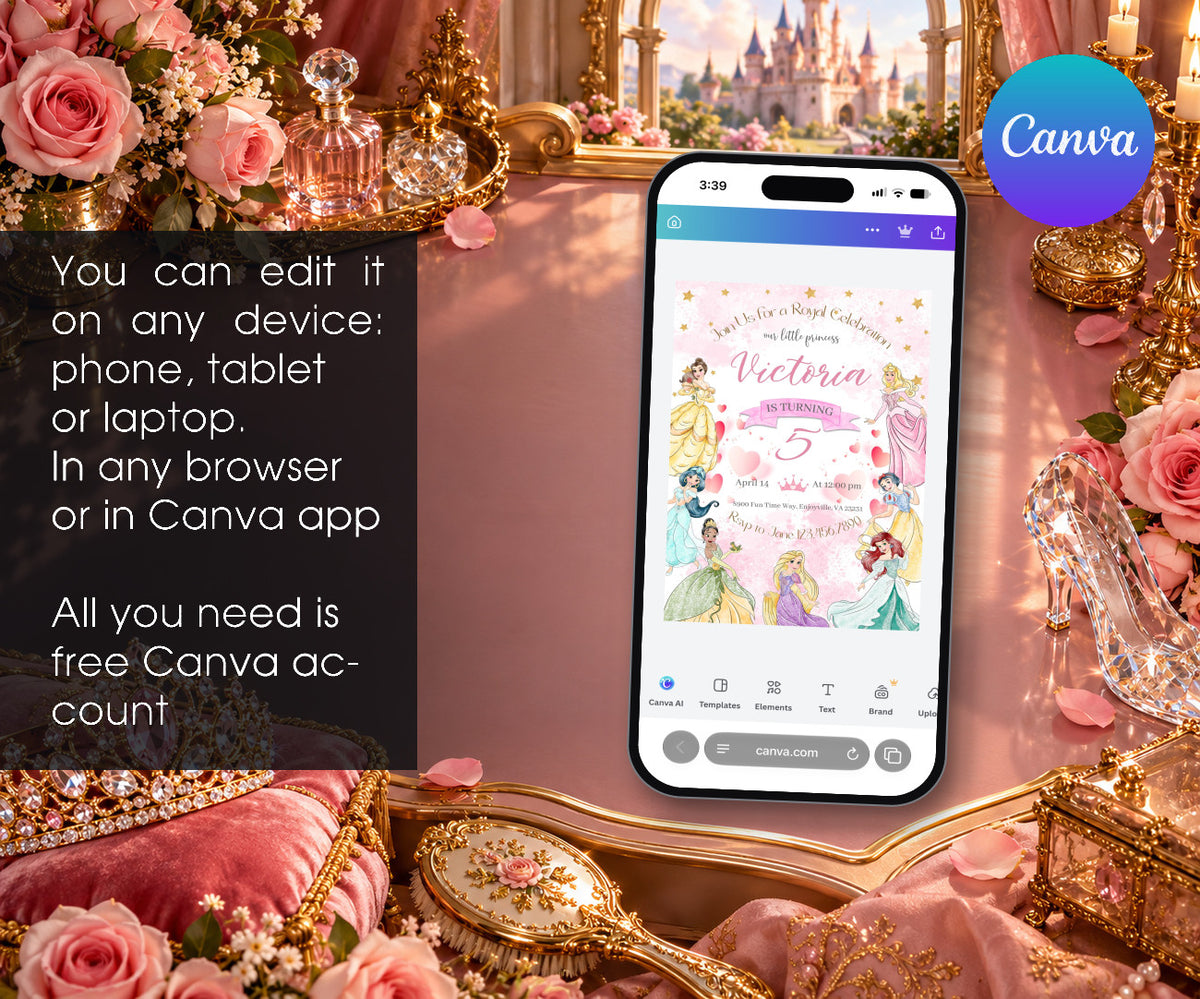 Disney Princess Invitation mockup