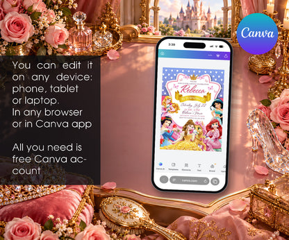 Disney Princess Invitation mockup