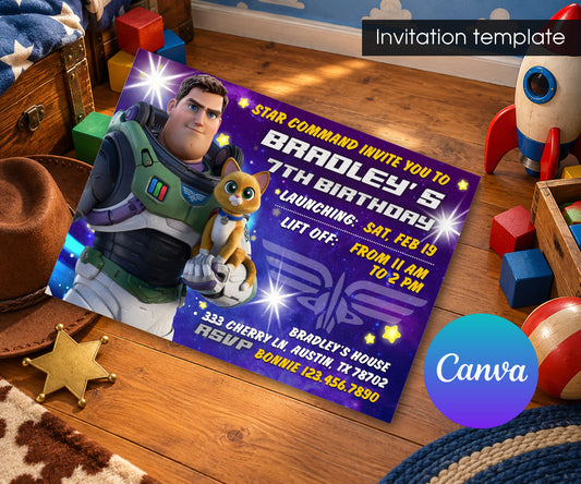 Buzz Lightyear Toy Story Invitation mockup