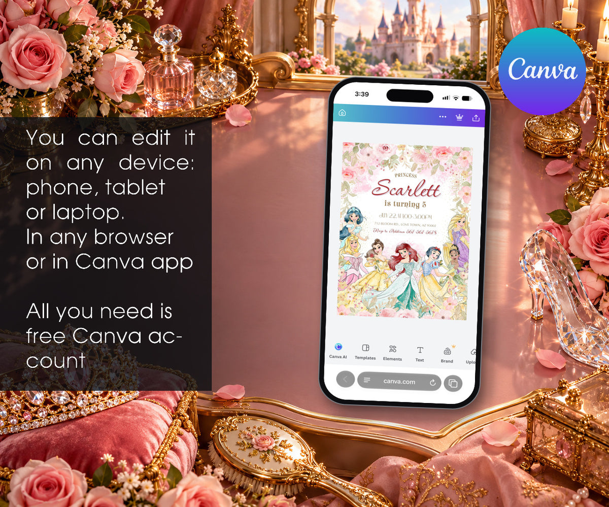 Disney Princess Invitation mockup