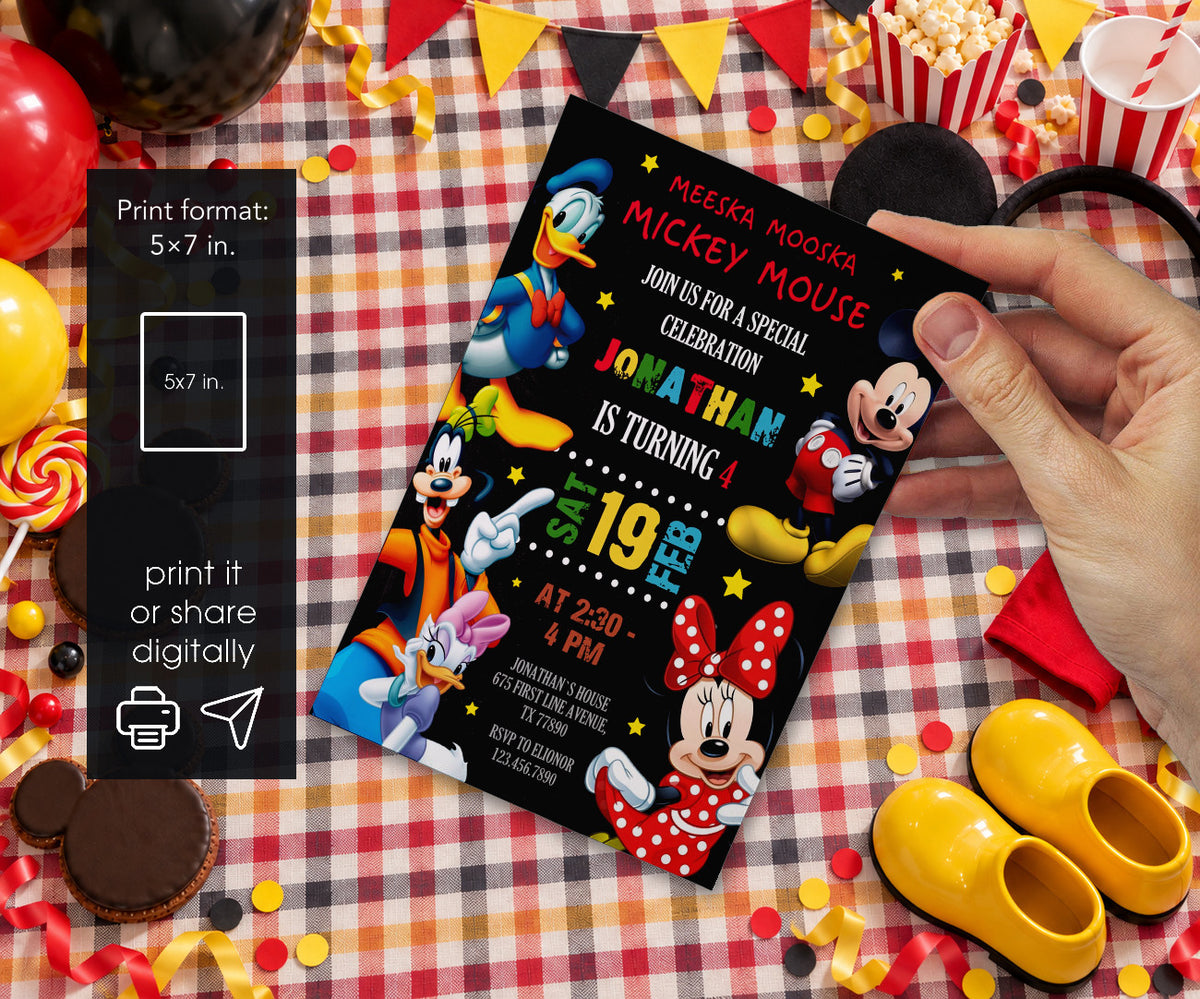 Mickey Mouse and Friends Invitation mockup