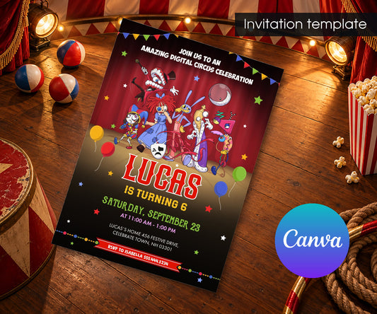 The Amazing Digital Circus Invitation mockup