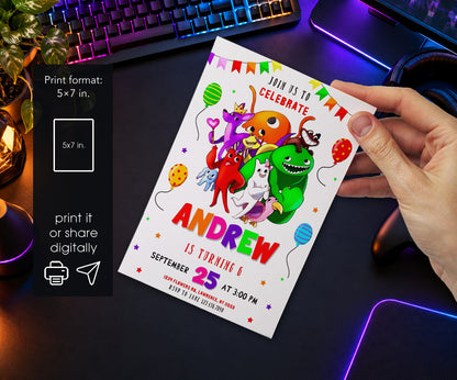 Garten of Banban Gamer Invitation mockup