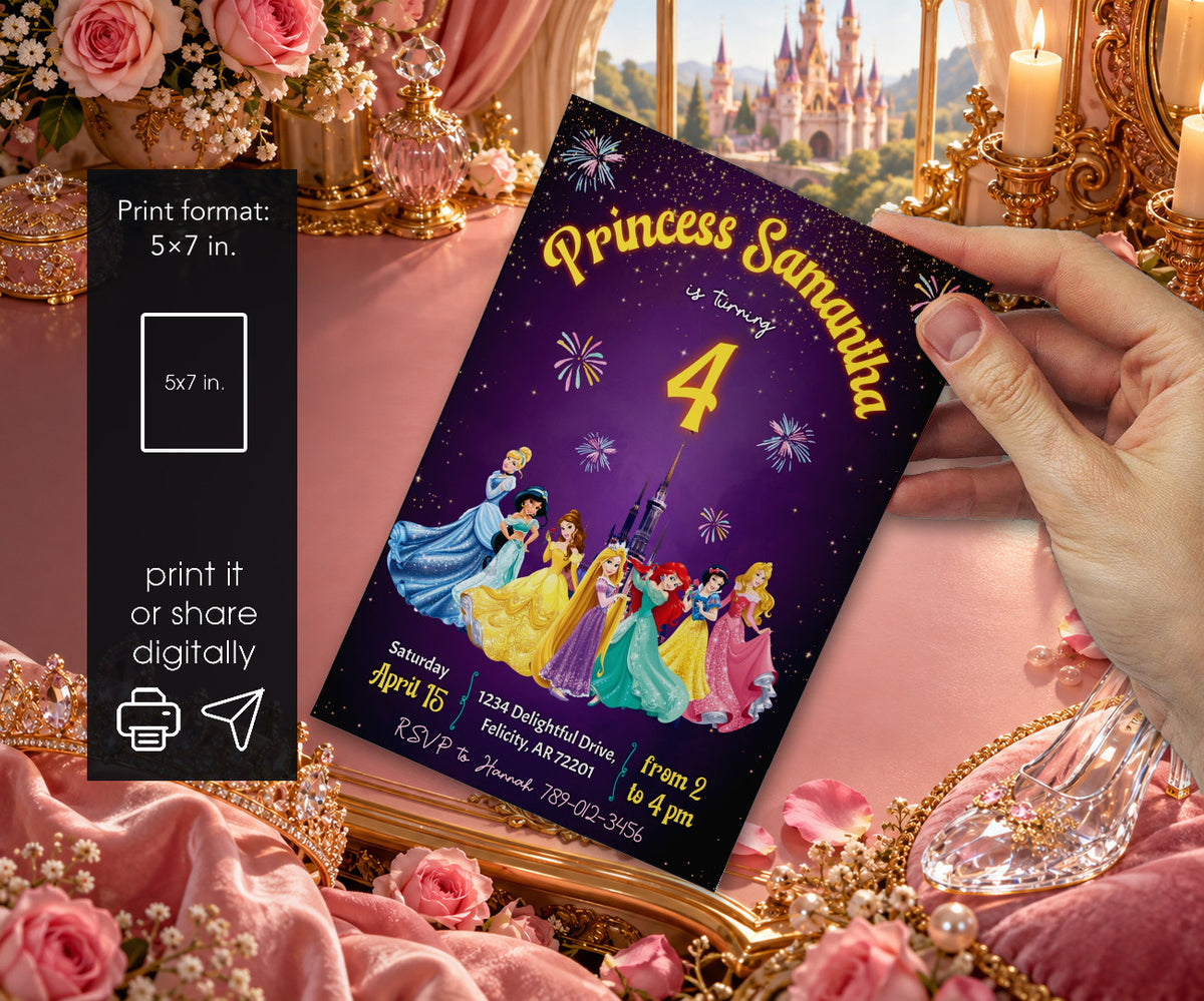 Disney Princess Invitation mockup