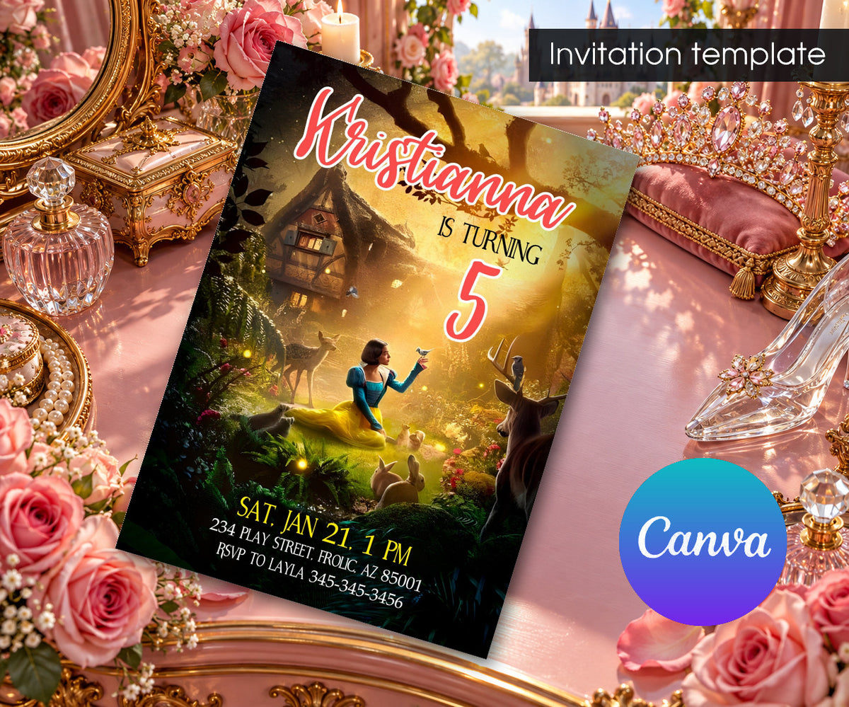 Snow White Musical Disney Princess Invitation mockup
