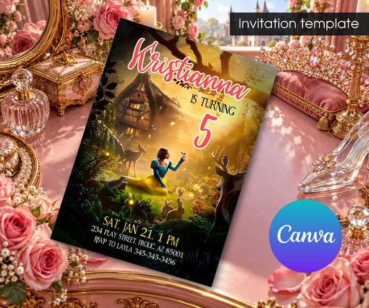 Snow White Musical Disney Princess Invitation mockup