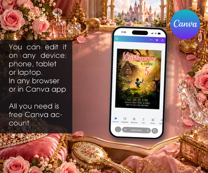 Snow White Musical Disney Princess Invitation mockup