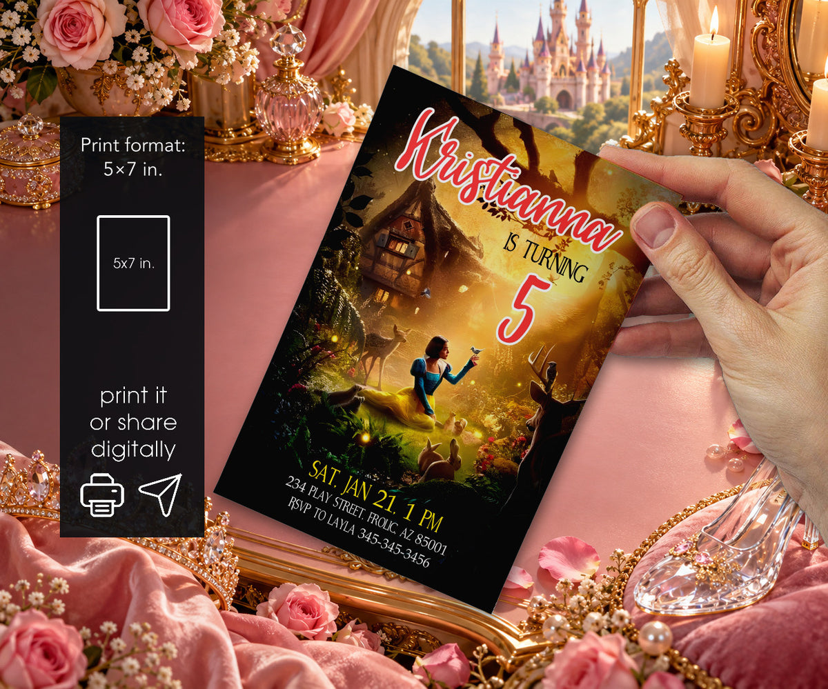 Snow White Musical Disney Princess Invitation mockup