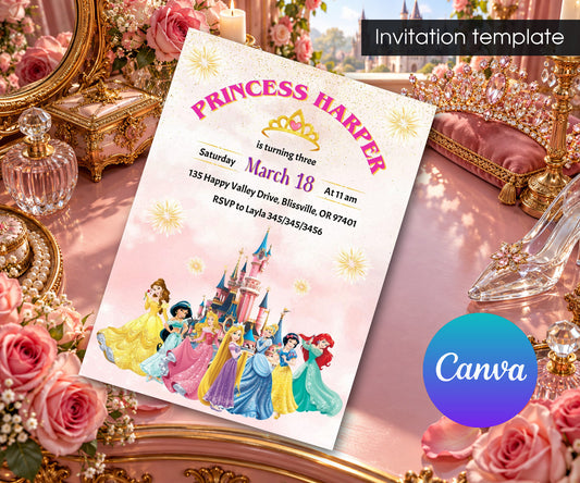 Disney Princess Invitation mockup