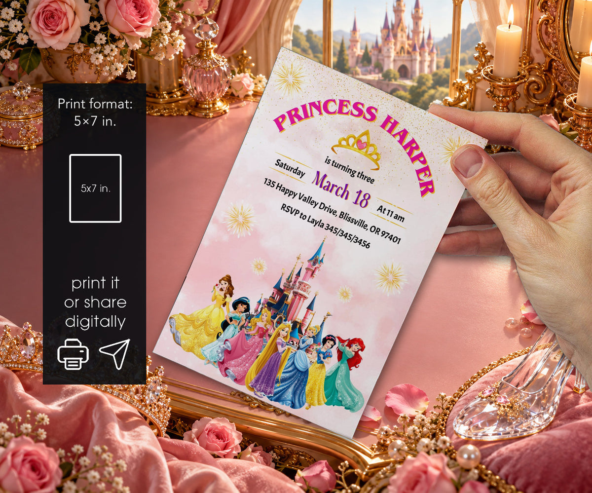 Disney Princess Invitation mockup