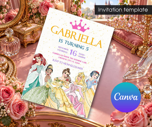 Disney Princess Invitation mockup