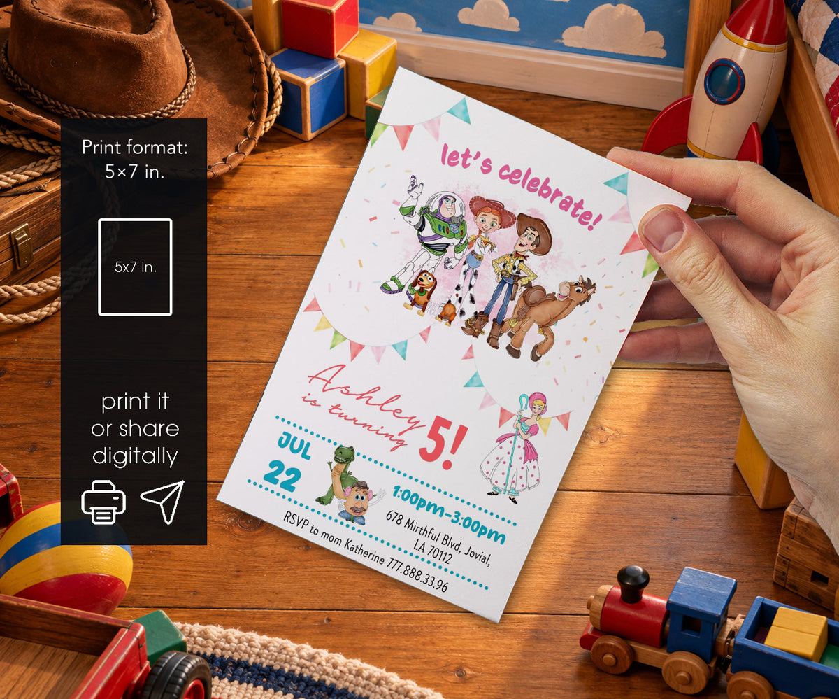 Toy Story Woody Invitation mockup