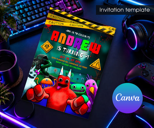 Garten of Banban Gamer Invitation mockup