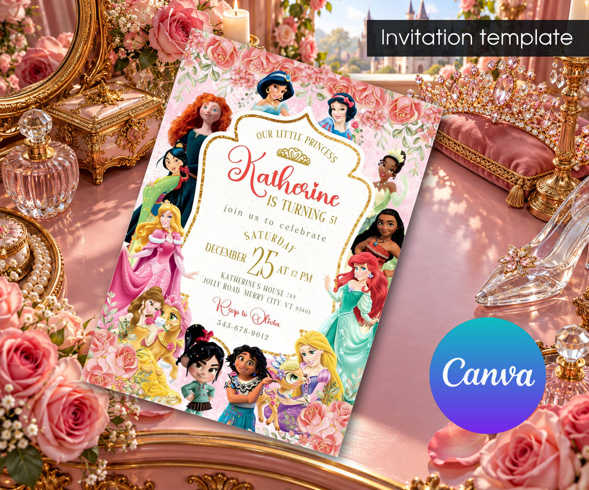 Disney Princess Invitation mockup