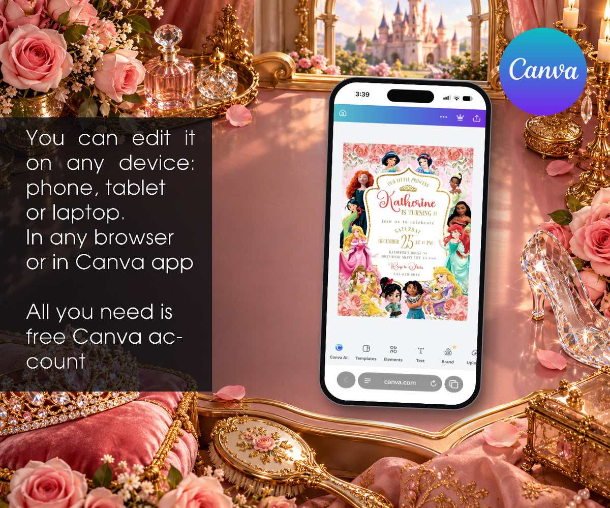Disney Princess Invitation mockup