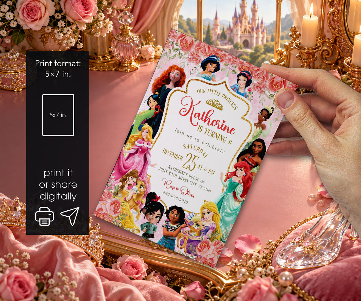 Disney Princess Invitation mockup