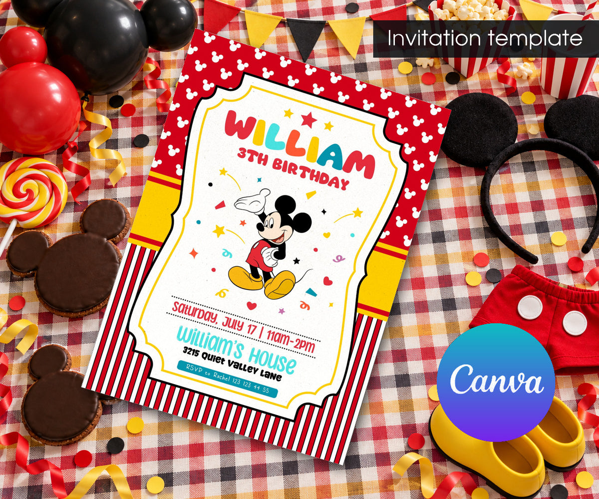 Mickey Mouse and Friends Invitation mockup