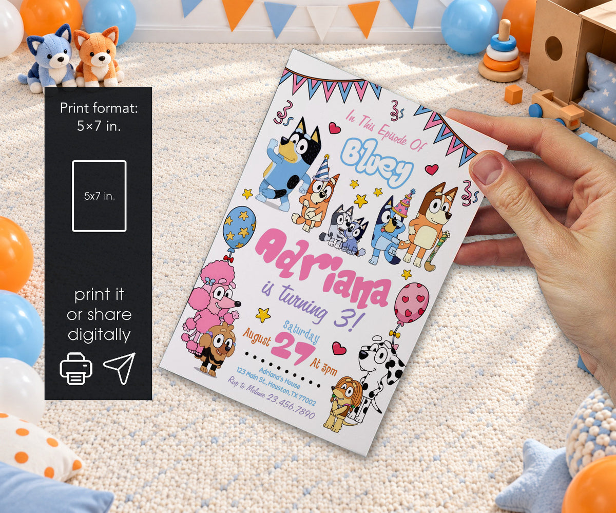 Bluey Bingo Invitation mockup