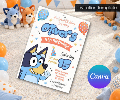 Bluey Bingo Invitation mockup