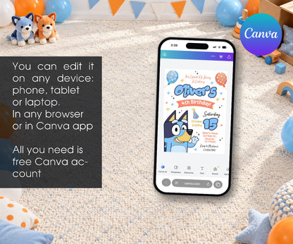 Bluey Bingo Invitation mockup