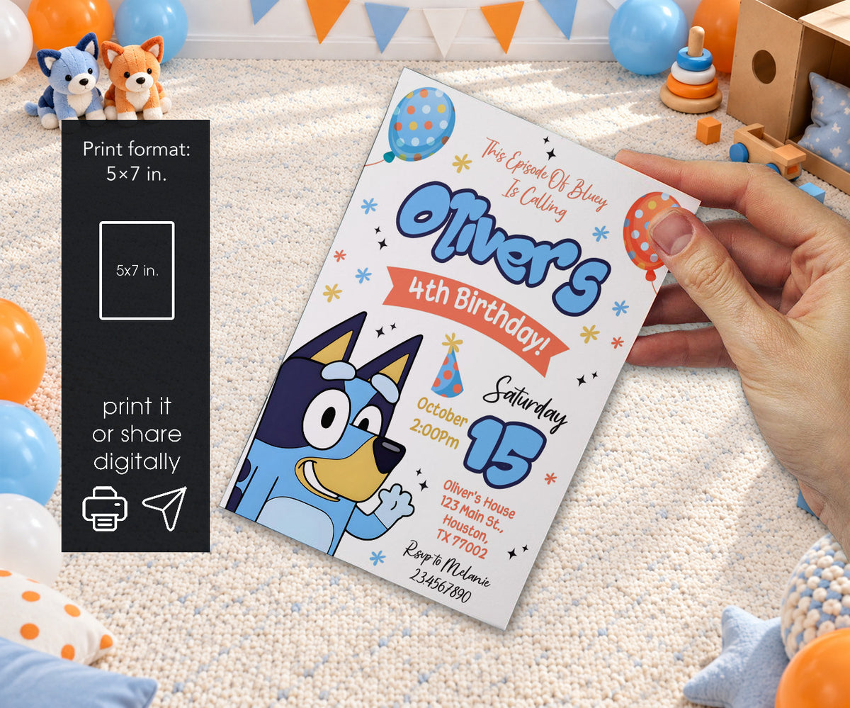Bluey Bingo Invitation mockup
