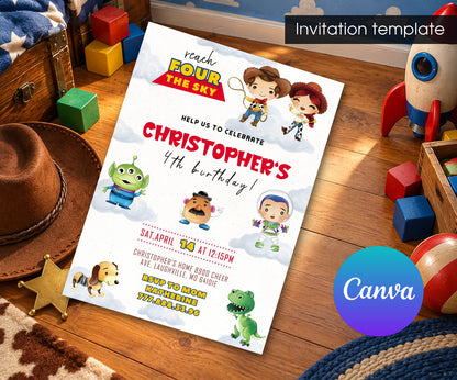 Toy Story Woody Invitation mockup