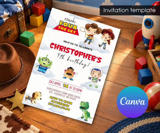Toy Story Woody Invitation mockup
