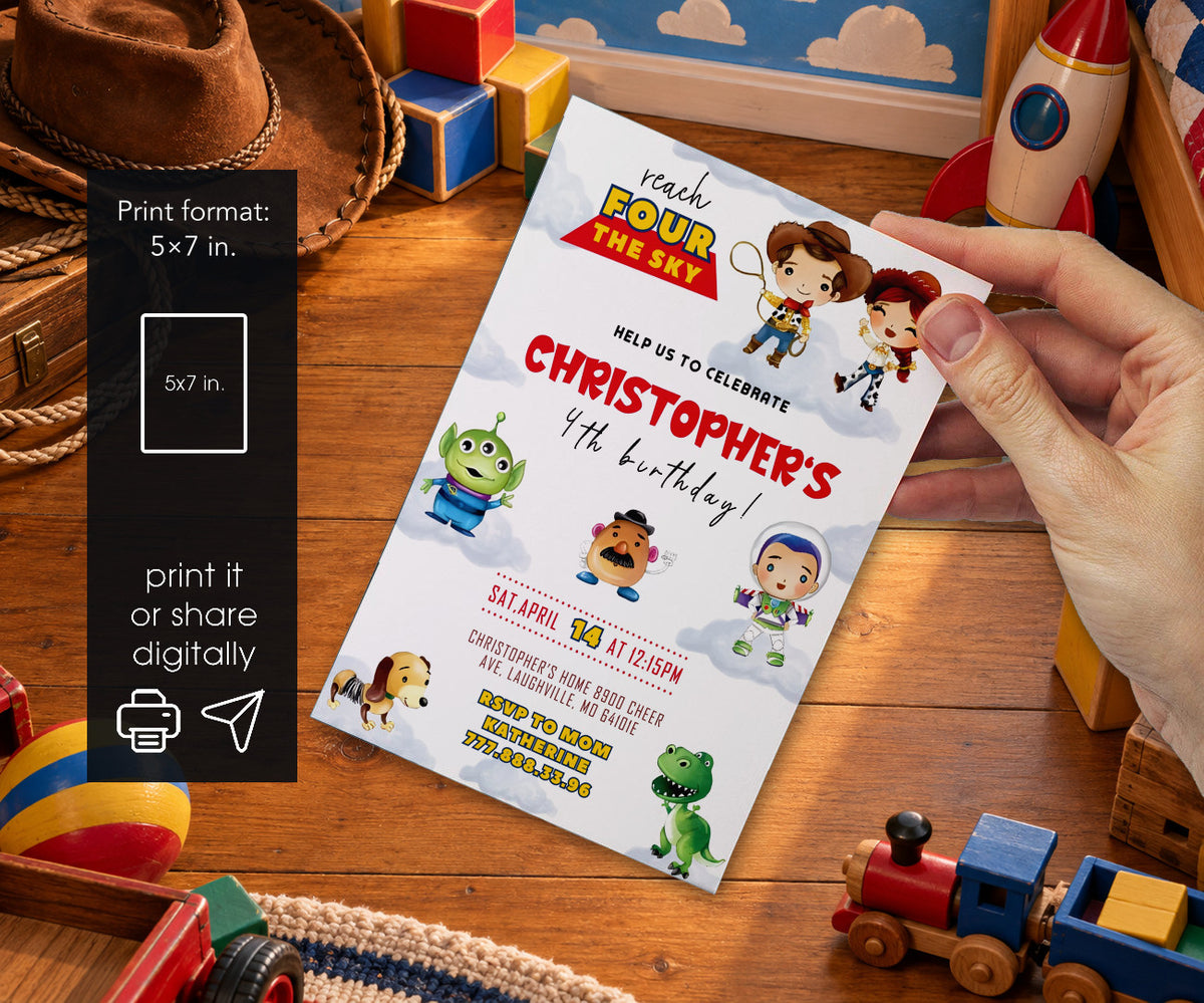 Toy Story Woody Invitation mockup