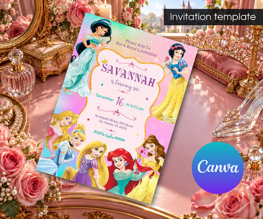 Disney Princess Invitation mockup