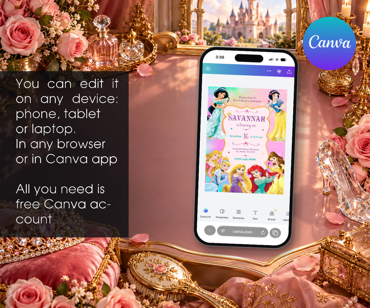 Disney Princess Invitation mockup
