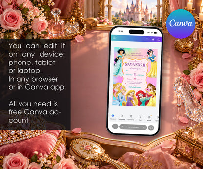 Disney Princess Invitation mockup