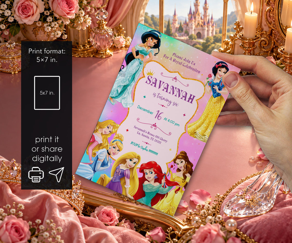 Disney Princess Invitation mockup