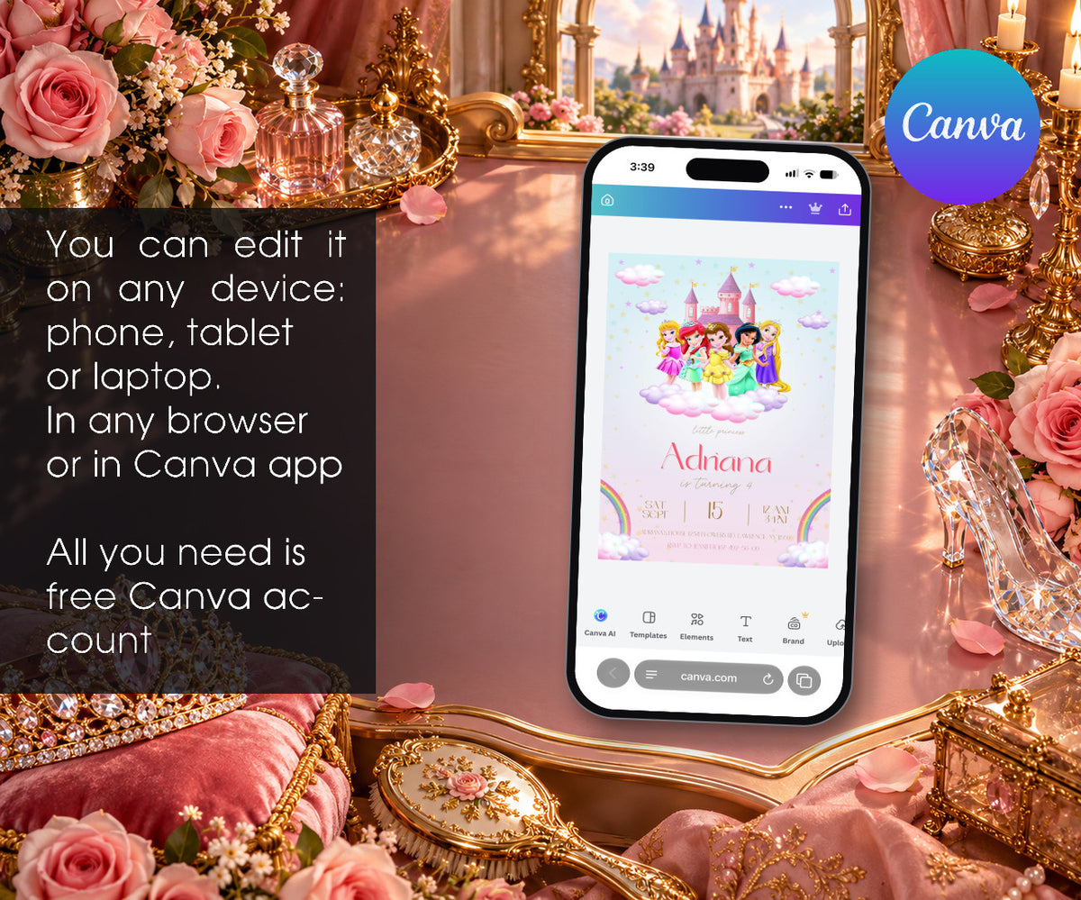 Disney Princess Invitation mockup