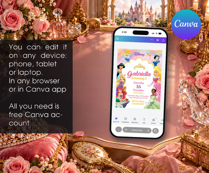 Disney Princess Invitation mockup