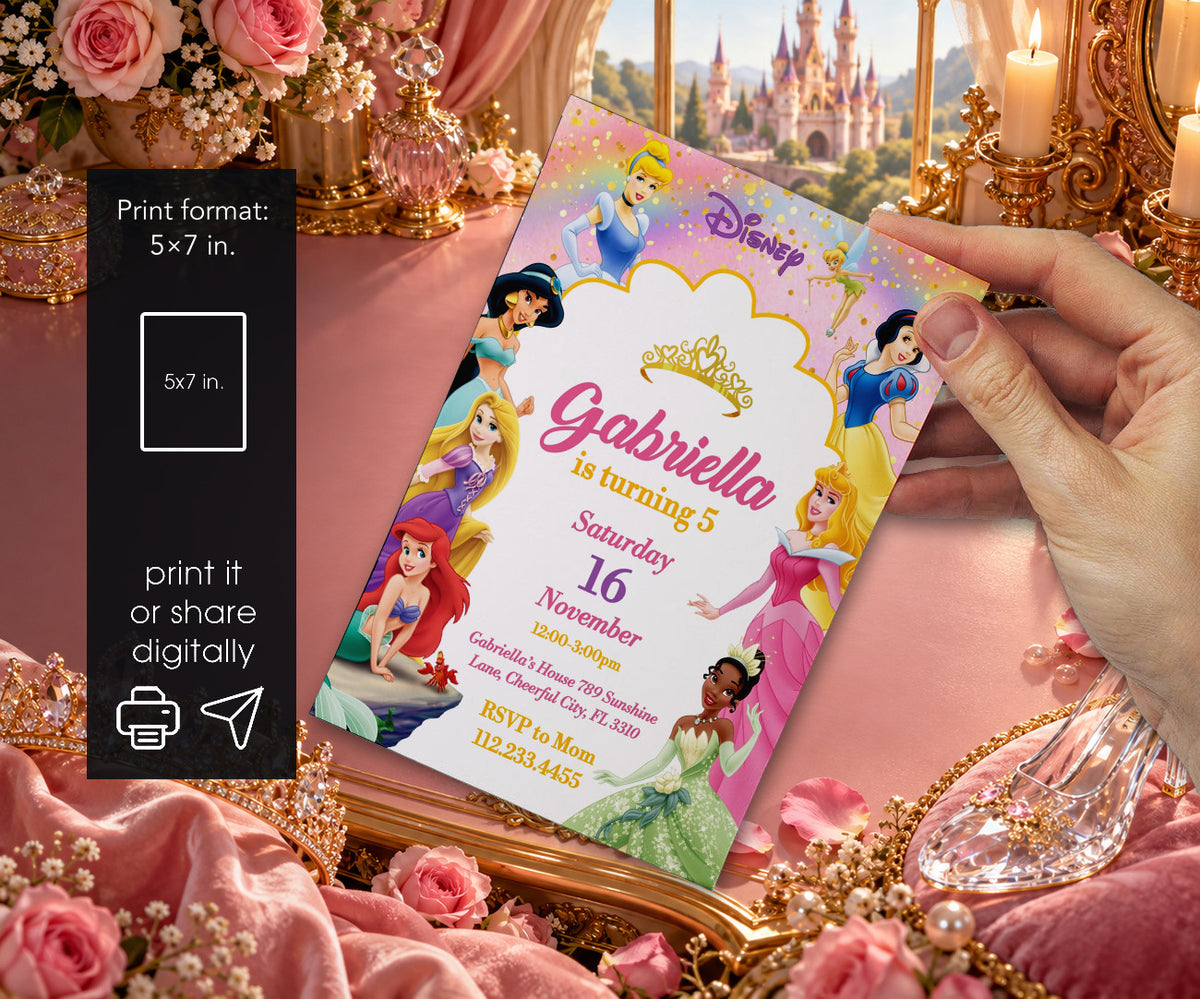 Disney Princess Invitation mockup