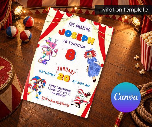 The Amazing Digital Circus Invitation mockup