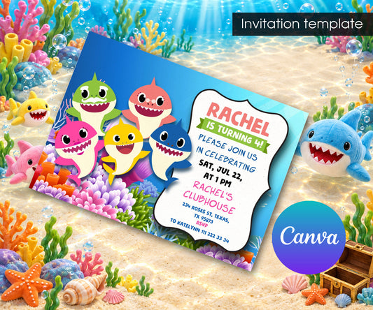 Baby Shark Invitation mockup