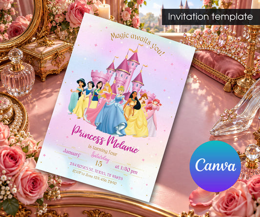 Disney Princess Invitation mockup