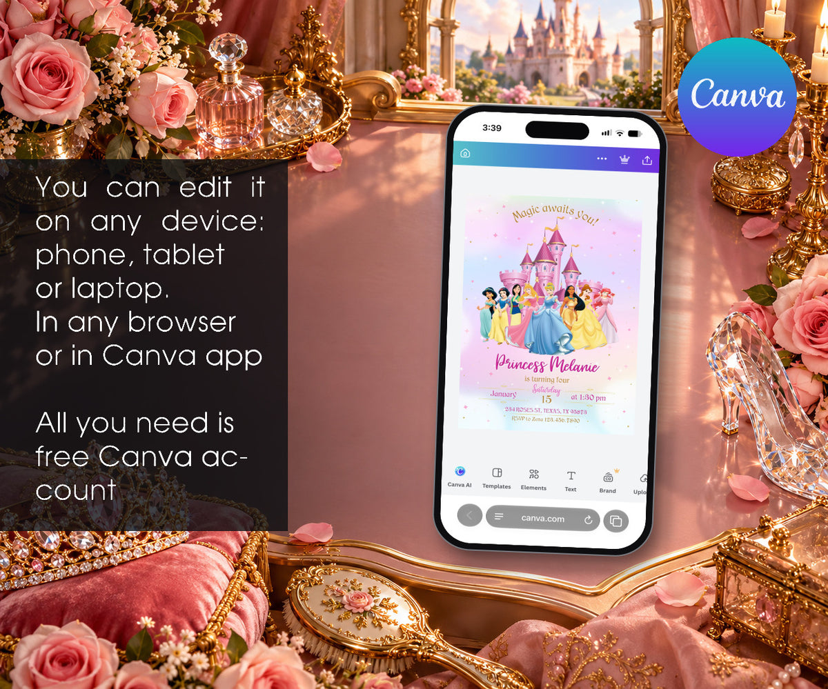 Disney Princess Invitation mockup